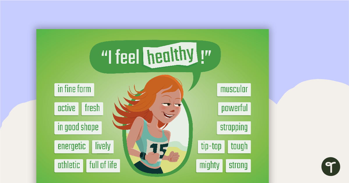 Healthy Synonyms Poster teaching resource