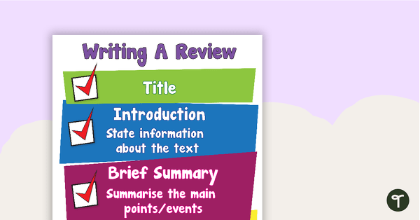 Go to Writing A Review Poster teaching resource