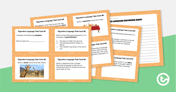 Figurative Language Task Cards teaching resource