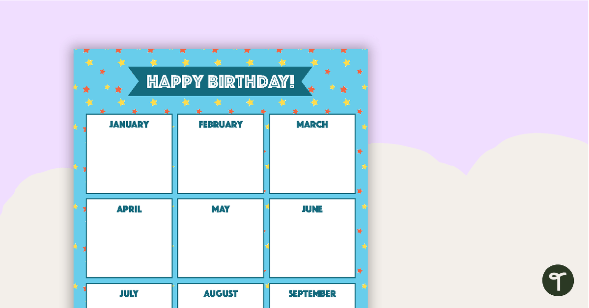 Happy Birthday Chart - Stars teaching resource