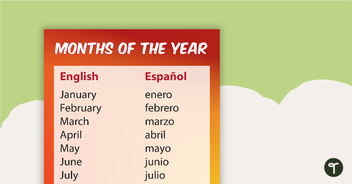 English & Spanish Days of the Week 