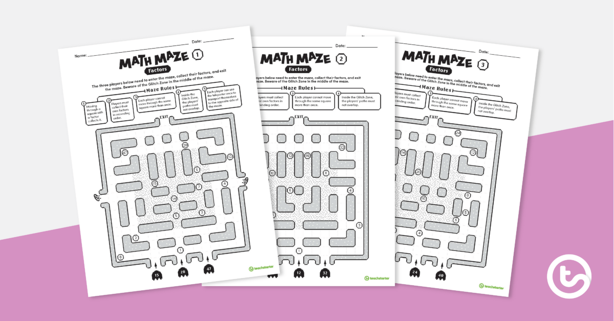 Math Mazes – Factors teaching resource