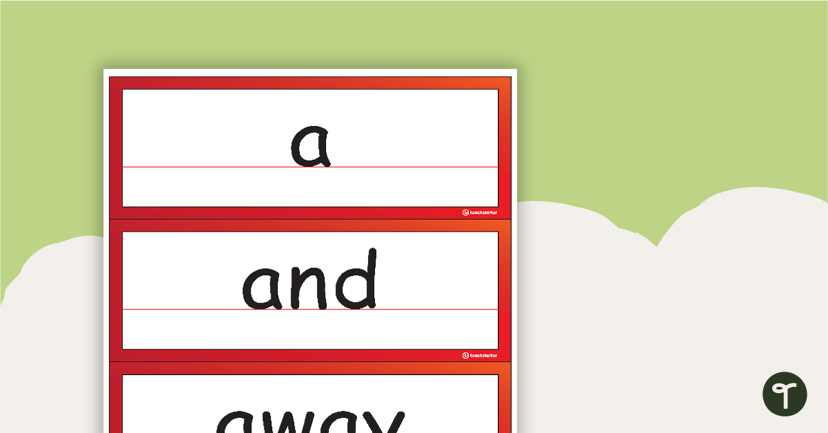 Sight Word Cards - Dolch Pre-Primer teaching resource