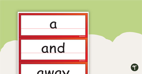 Go to Sight Word Cards - Dolch Pre-Primer teaching resource