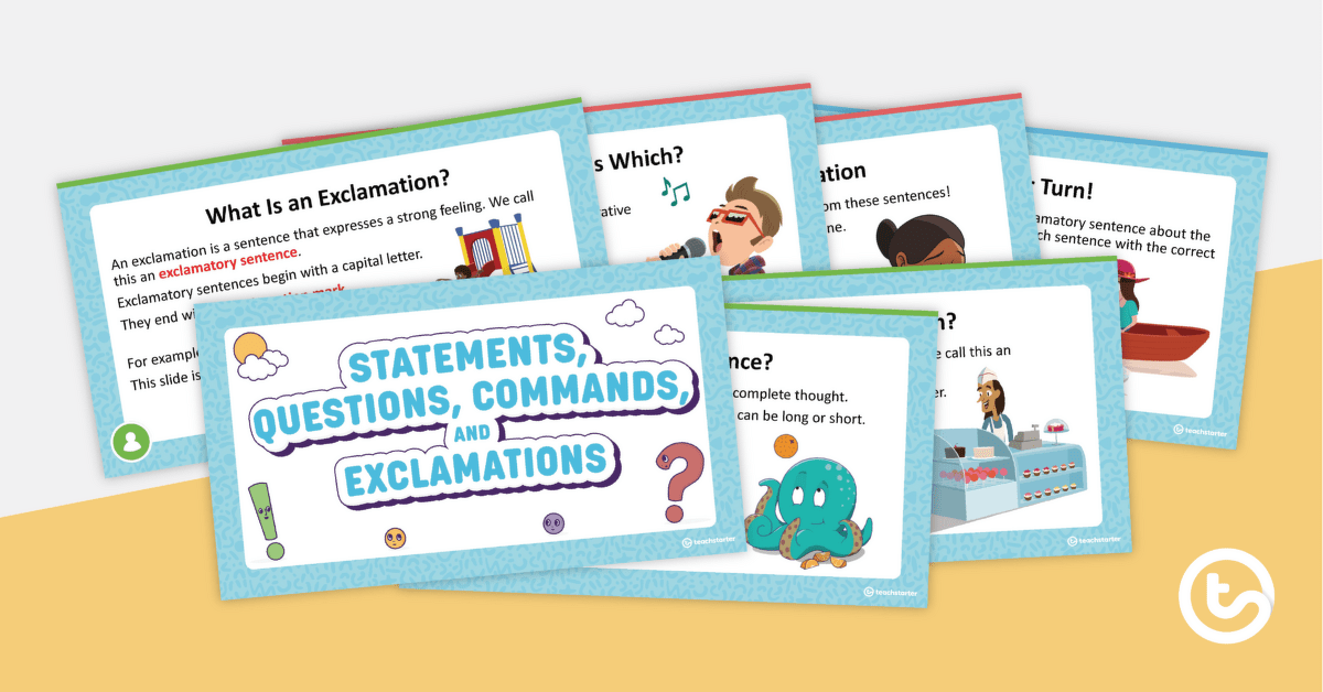 Statement, Question, Command, Exclamation PowerPoint teaching resource