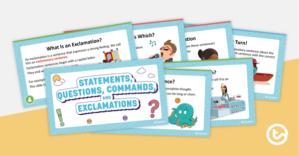 Preview image for Statement, Question, Command, Exclamation PowerPoint - teaching resource