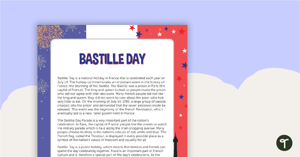 Go to Bastille Day Fact Sheet teaching resource
