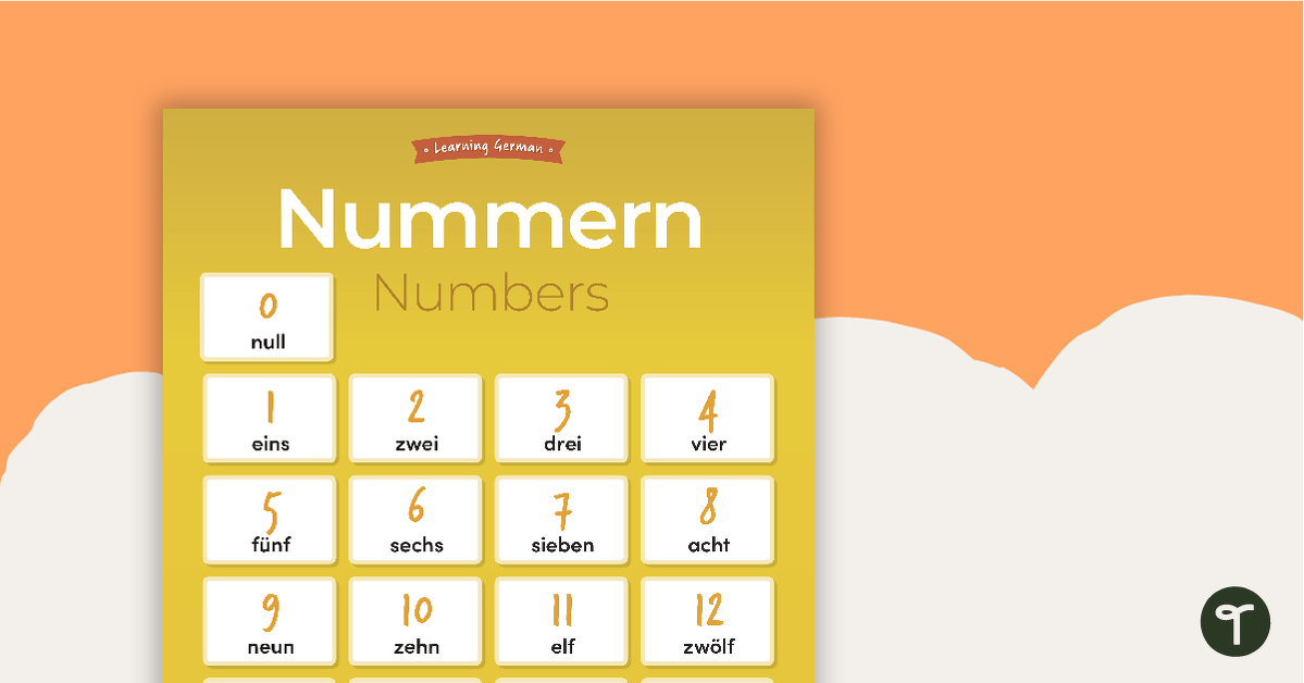 Numbers – German Language Poster teaching resource