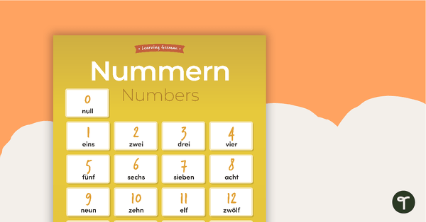 Go to Numbers – German Language Poster teaching resource