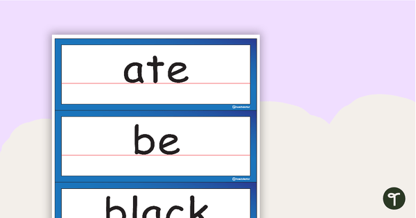 Sight Word Cards - Dolch Primer teaching resource