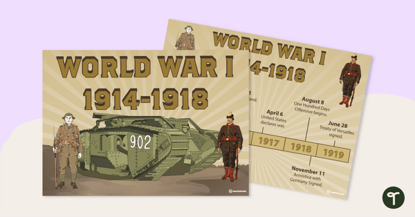 Preview image for World War One Timeline Poster - teaching resource