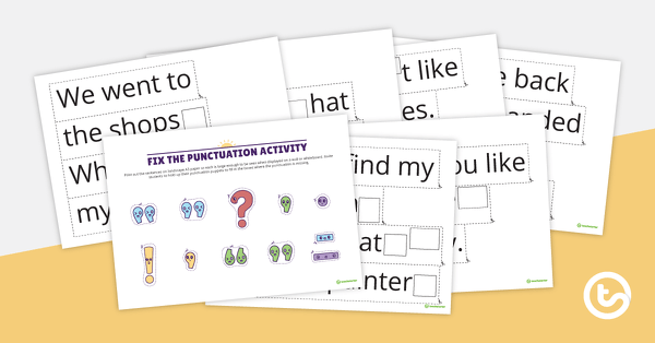 Preview image for Fix the Punctuation Activity - teaching resource