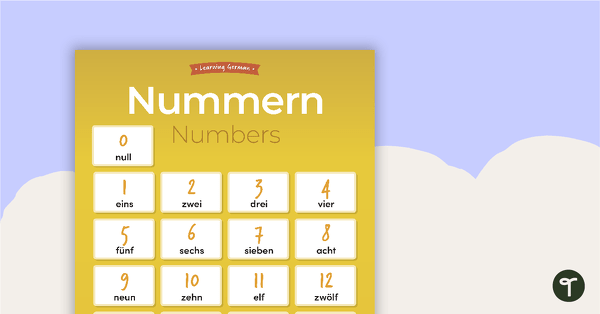 Numbers – German Language Poster teaching resource
