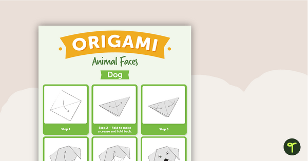Origami Animal Faces Worksheet teaching resource