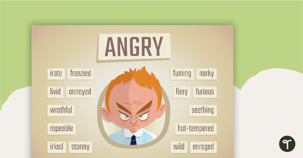 Go to Angry Synonyms Poster teaching resource