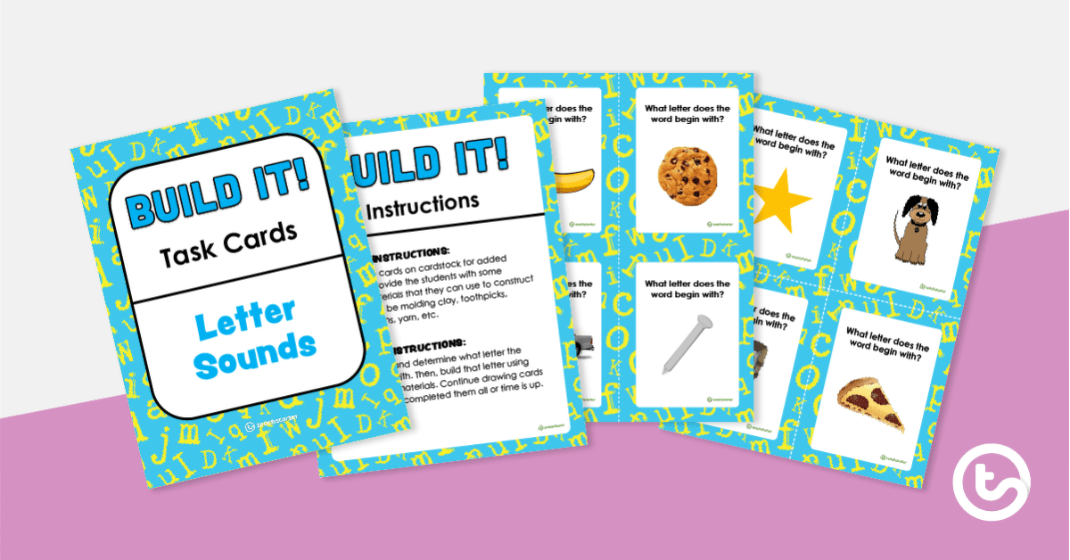 Build It! Letter Sounds Task Cards teaching resource
