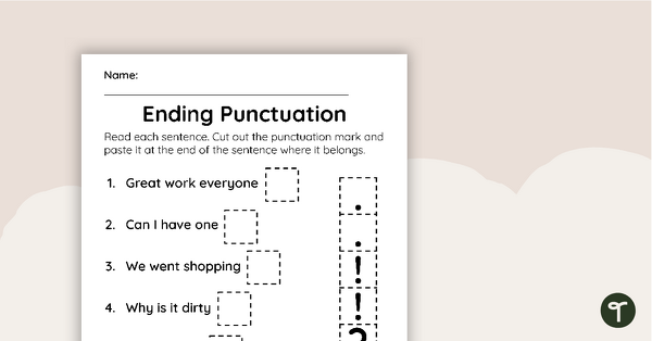Preview image for Ending Punctuation – Cut and Paste Worksheet - teaching resource