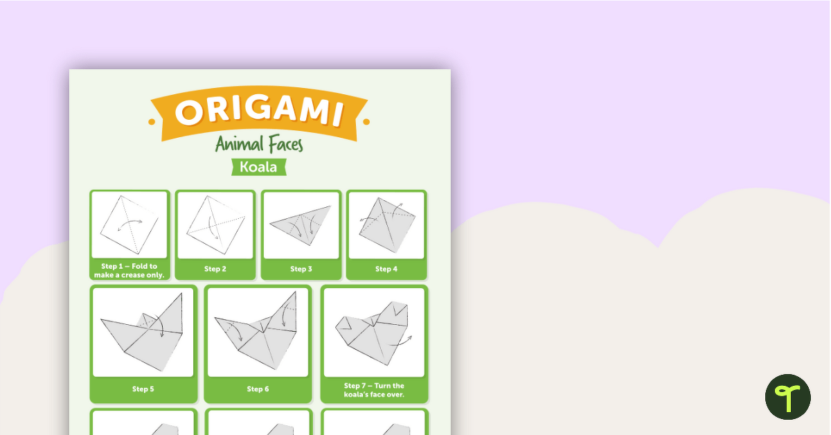 Easy Origami Animals Worksheet and Step-By-Step Instructions for Kids teaching resource