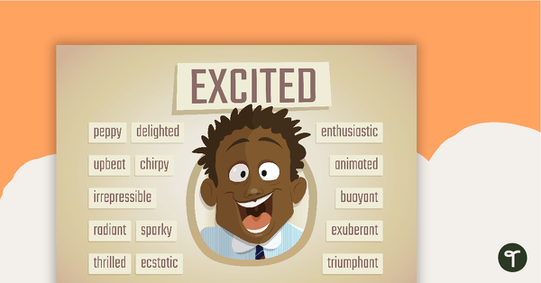 Go to Excited Synonyms Poster teaching resource