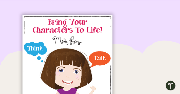 Bring Your Characters To Life Poster teaching resource