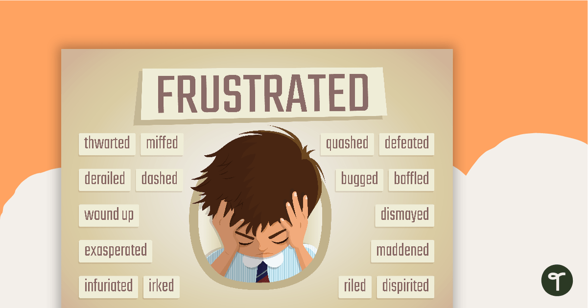 Frustrated Synonyms Poster teaching resource