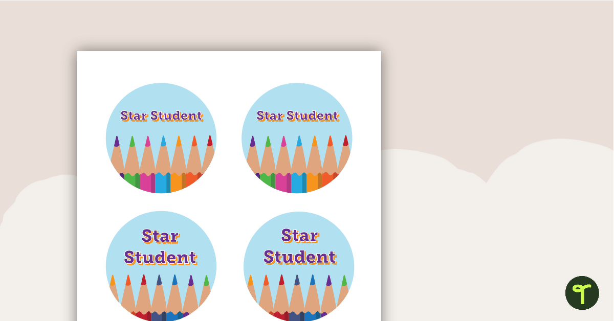 Pencils - Star Student Badges teaching resource