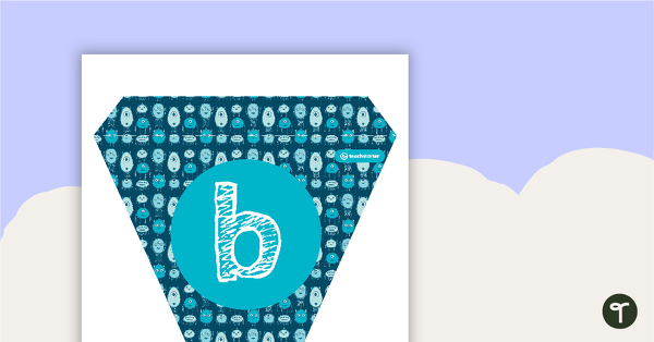 Monster Pattern - Letters and Numbers Bunting teaching resource