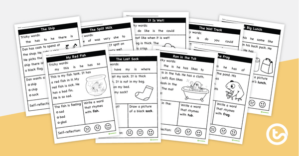 Image of Decodable Text Worksheets – Common Consonant Digraphs (Set 1)