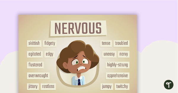 Go to Nervous Synonyms Poster teaching resource