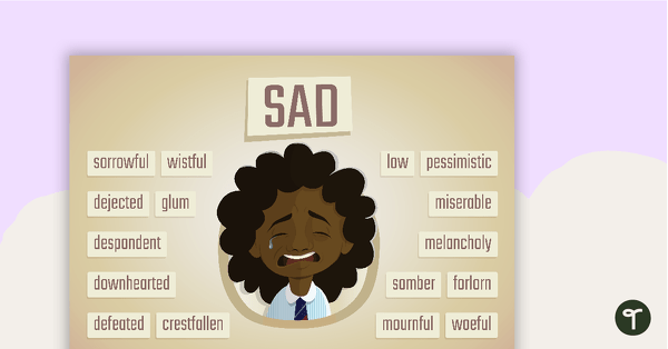 Sad Synonyms Poster teaching resource
