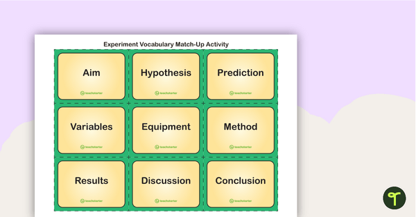 Experiment Vocabulary Match-Up Activity teaching resource