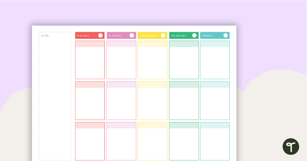 Inspire Printable Teacher Diary - Weekly Overview teaching resource