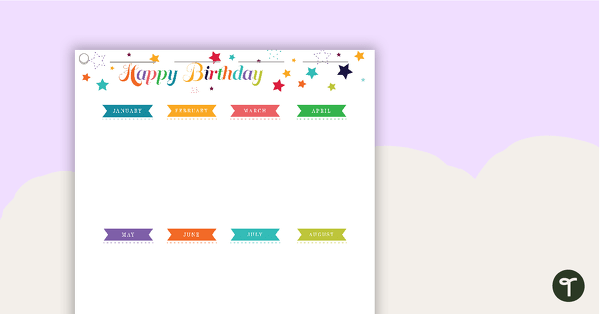 Go to Angles Printable Teacher Diary - Birthdays (Portrait) teaching resource