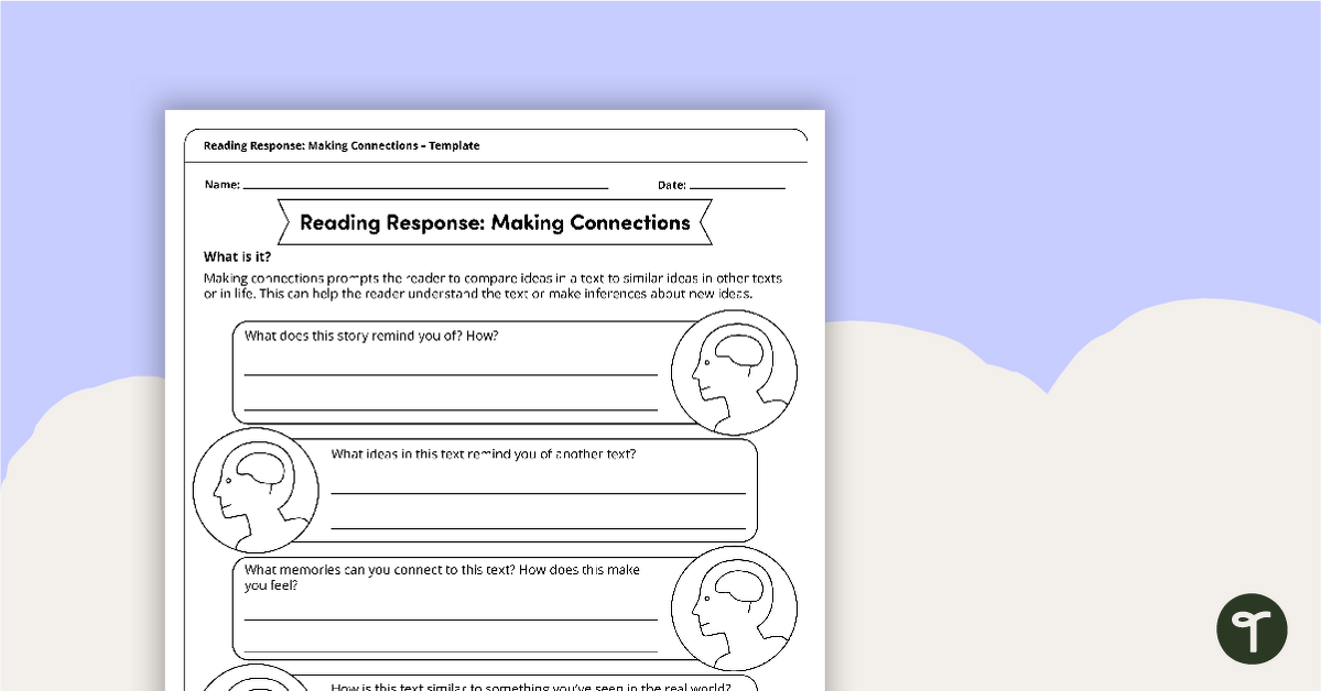 Reading Response Template – Making Connections teaching resource