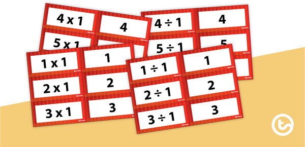 Go to Multiplication and Division Facts Flashcards - Multiples of 1 teaching resource