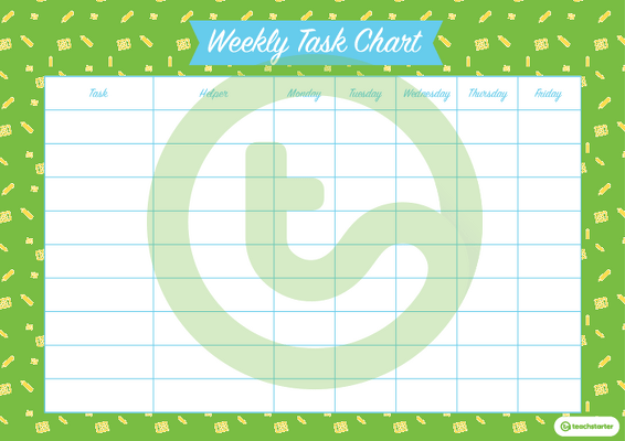 Calculator Pattern - Weekly Task Chart teaching resource