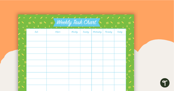 Calculator Pattern - Weekly Task Chart teaching resource
