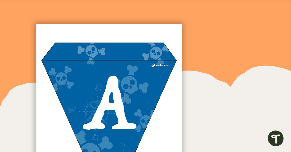Preview image for Pirates (Blue) - Letters and Number Bunting - teaching resource