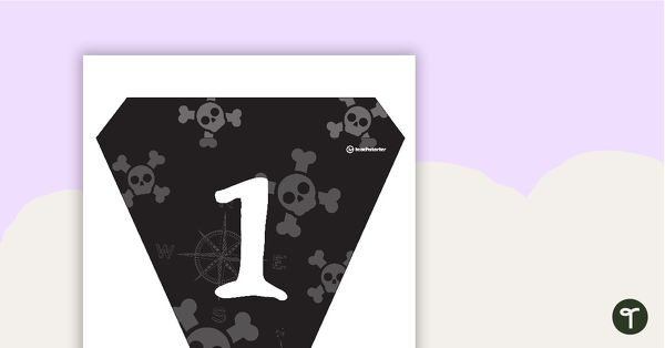Pirates (Black) - Letters and Number Bunting teaching resource