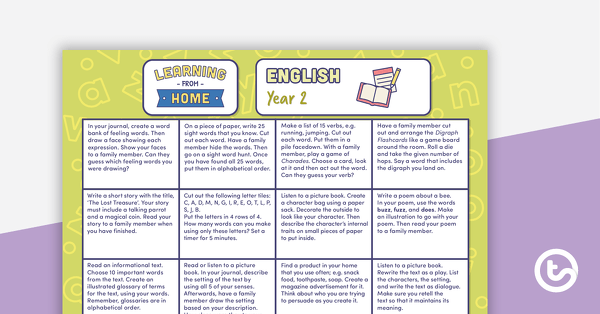 Go to Year 2 – Week 3 Learning from Home Activity Grids teaching resource
