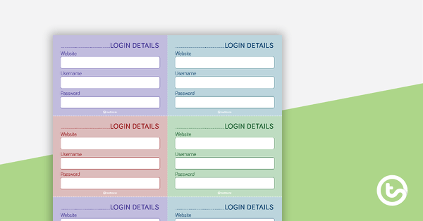 Go to Computer Username and Password Login Cards teaching resource