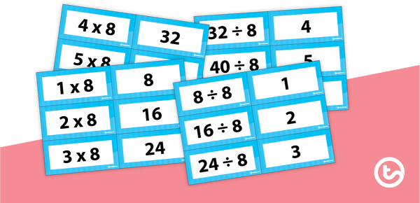 Go to Multiplication and Division Facts Flashcards - Multiples of 8 teaching resource