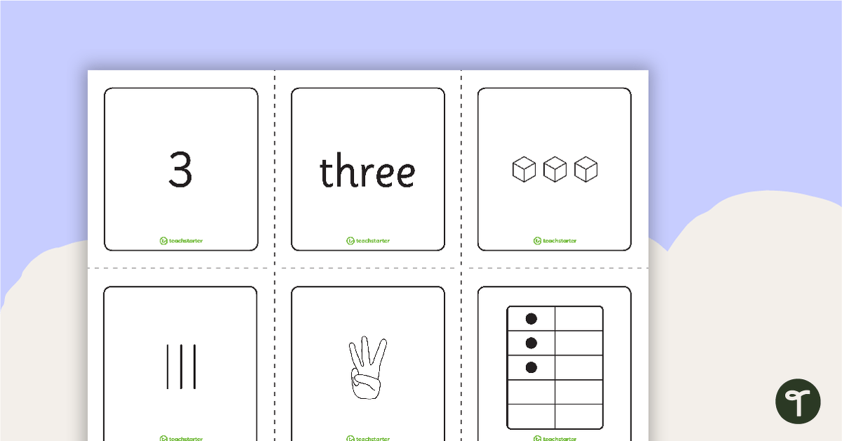 Representations of Numbers 1-10 Flashcards teaching resource