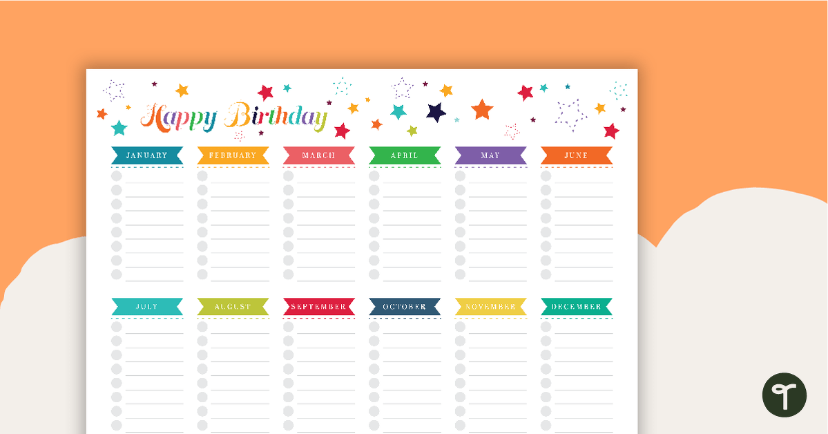 Chevrons Printable Teacher Diary - Birthdays (Landscape) teaching resource