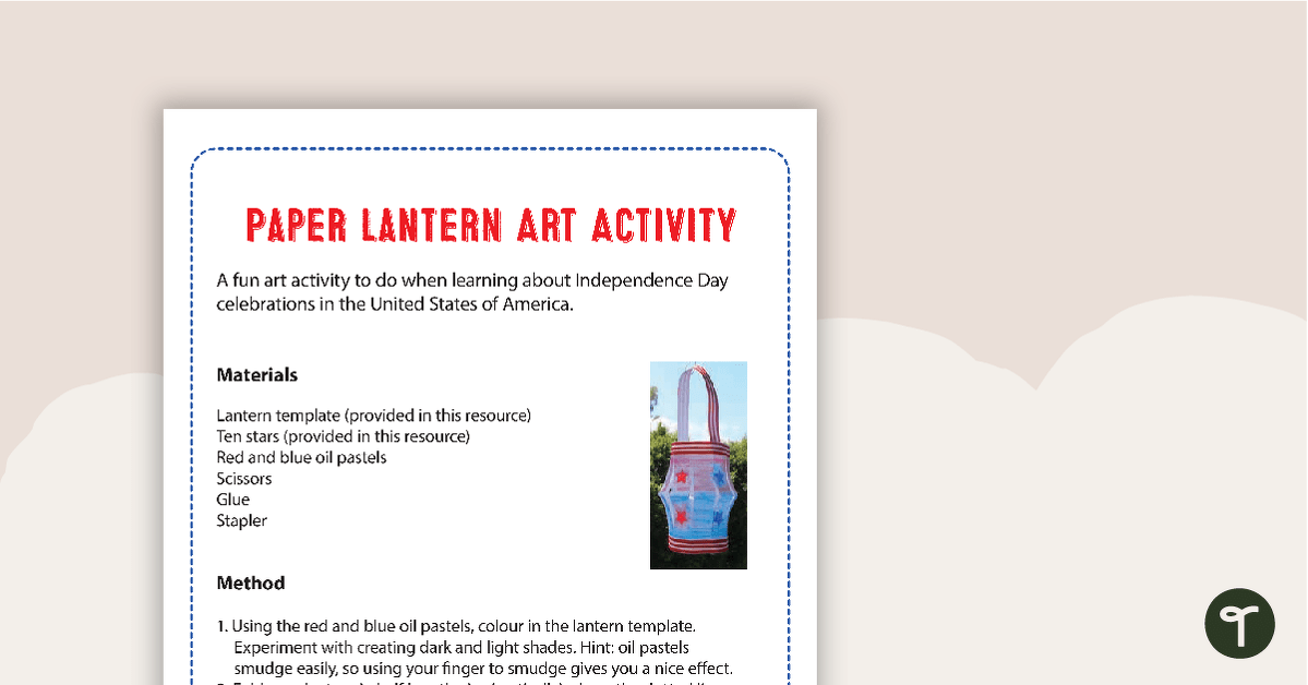 Independence Day Paper Lantern Art Activity teaching resource