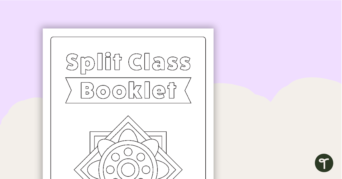 Split Class/Fast Finisher Booklet Front Cover - Mandalay Pattern 2 teaching resource