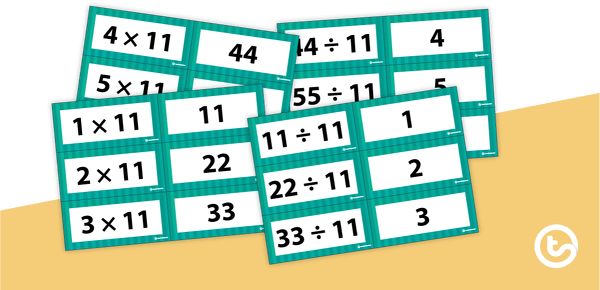 Go to Multiplication and Division Facts Flashcards - Multiples of 11 teaching resource