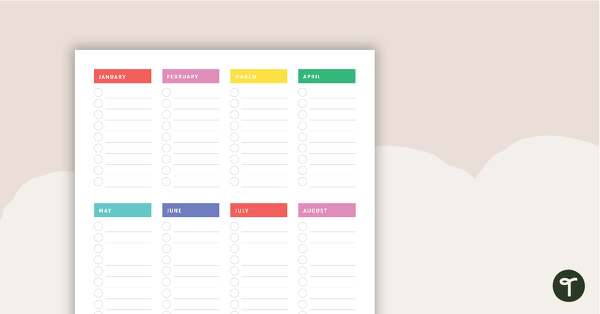 Go to Inspire Printable Teacher Diary – Key Dates Overview (Portrait) teaching resource