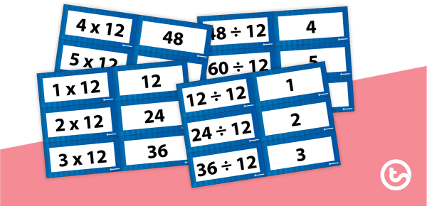 Go to Multiplication and Division Facts Flashcards - Multiples of 12 teaching resource