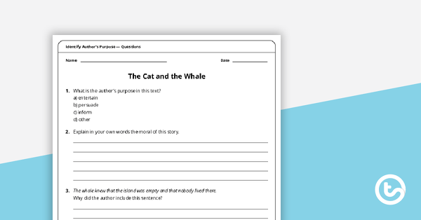 Comprehension Task Cards Identifying Author S Purpose Teach Starter